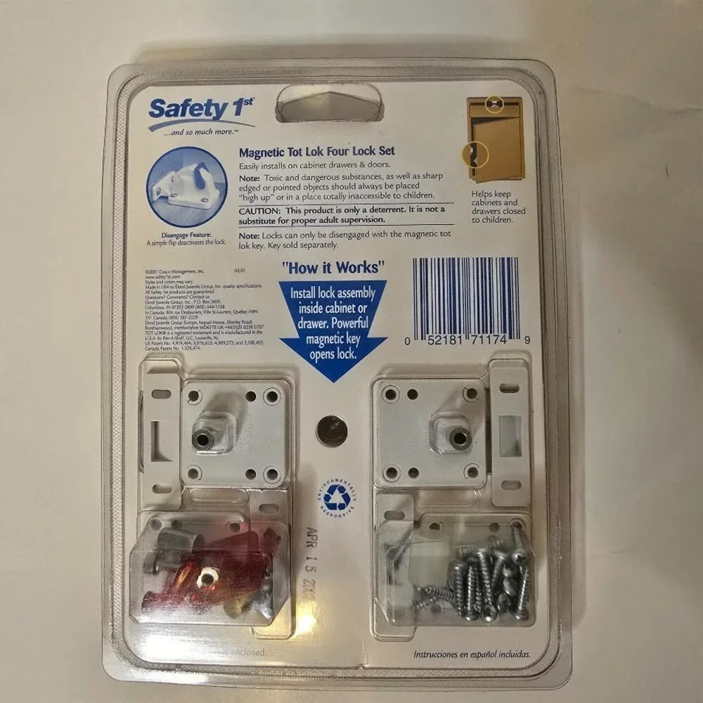 Safety 1st Magnetic Tot Lok Four Lock Set Four Locks